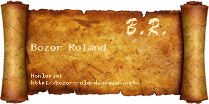 Bozor Roland névjegykártya